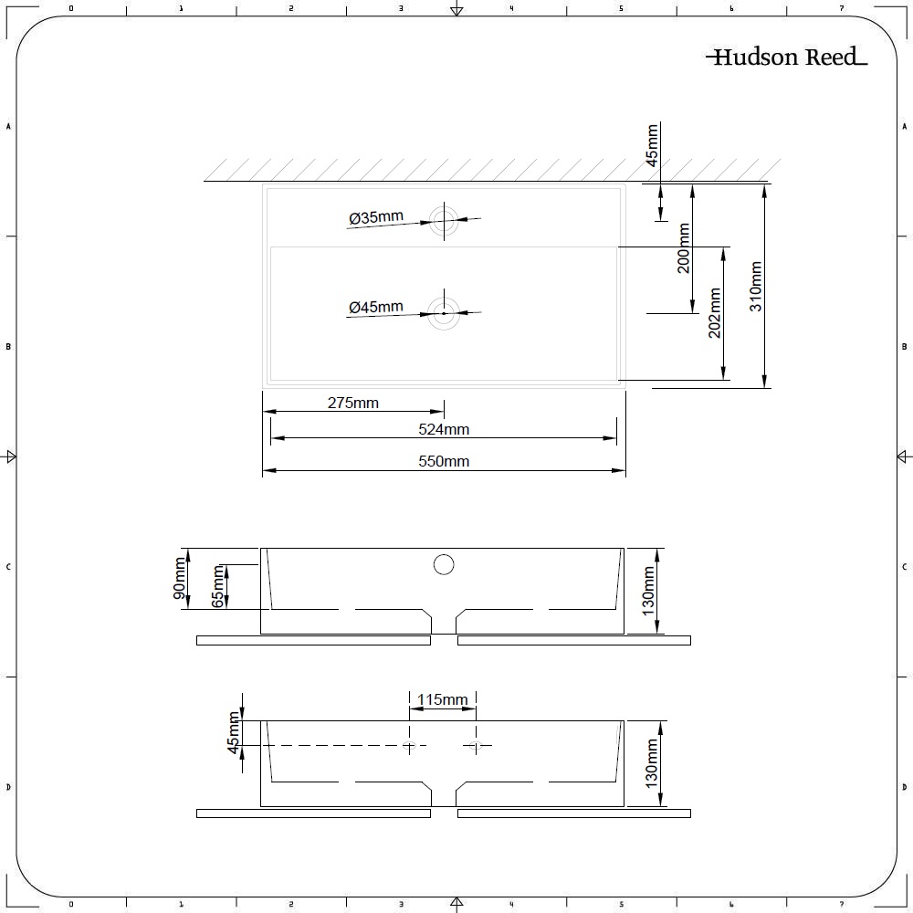 Lavabo Suspendido Rectangular De Cer Mica X Mm Halwell