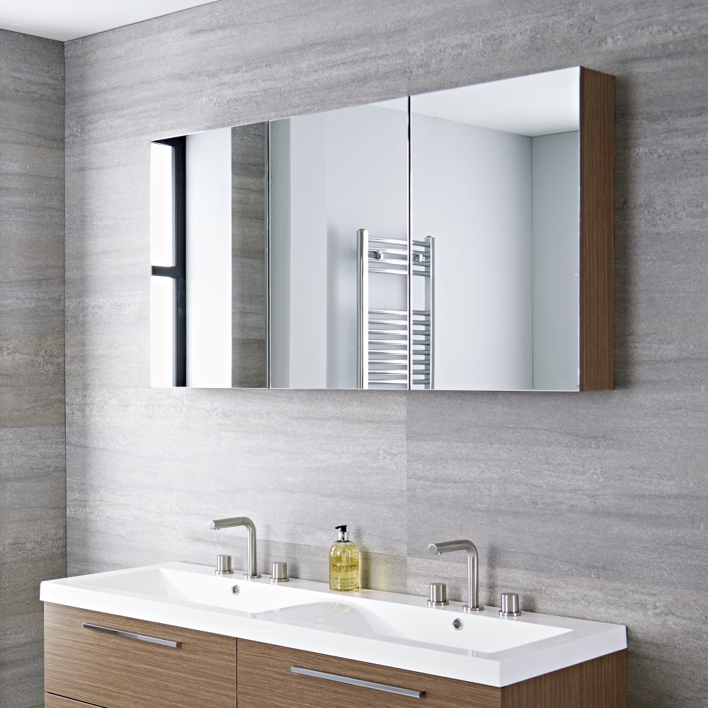 Espejo con Armario de Baño 1350x150x700