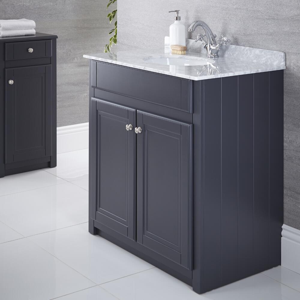 Mueble de Lavabo Tradicional Antracita 800mm - Charlton