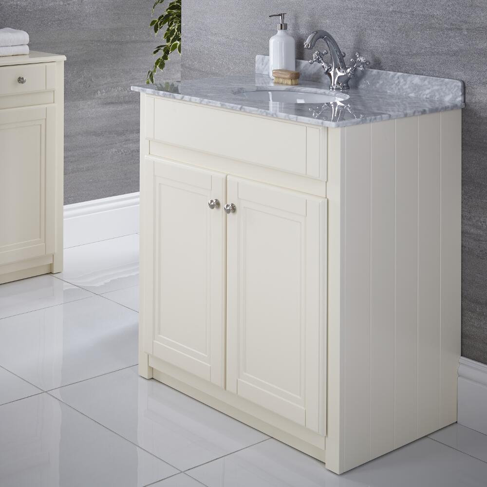 Mueble de Lavabo Tradicional Color Marfil 800mm - Charlton