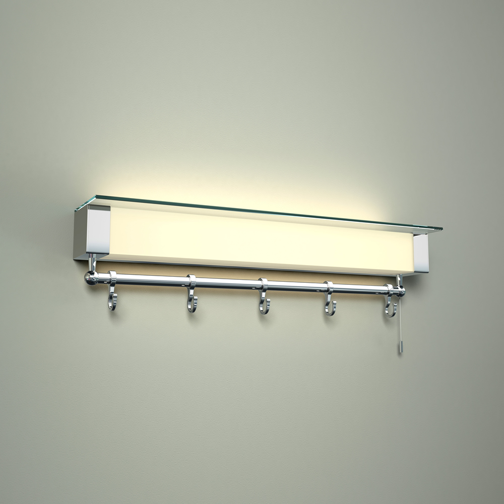 Luminaria LED con Repisa y Porta Toallas para Cuarto de Baño - Achen
