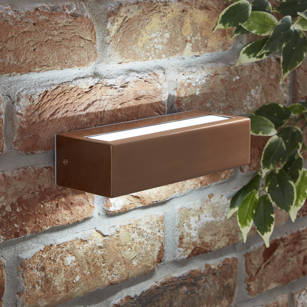 Biard Apliqué Exterior de Acero Inoxidable Efecto Cobre con LED Integrado - Ternay