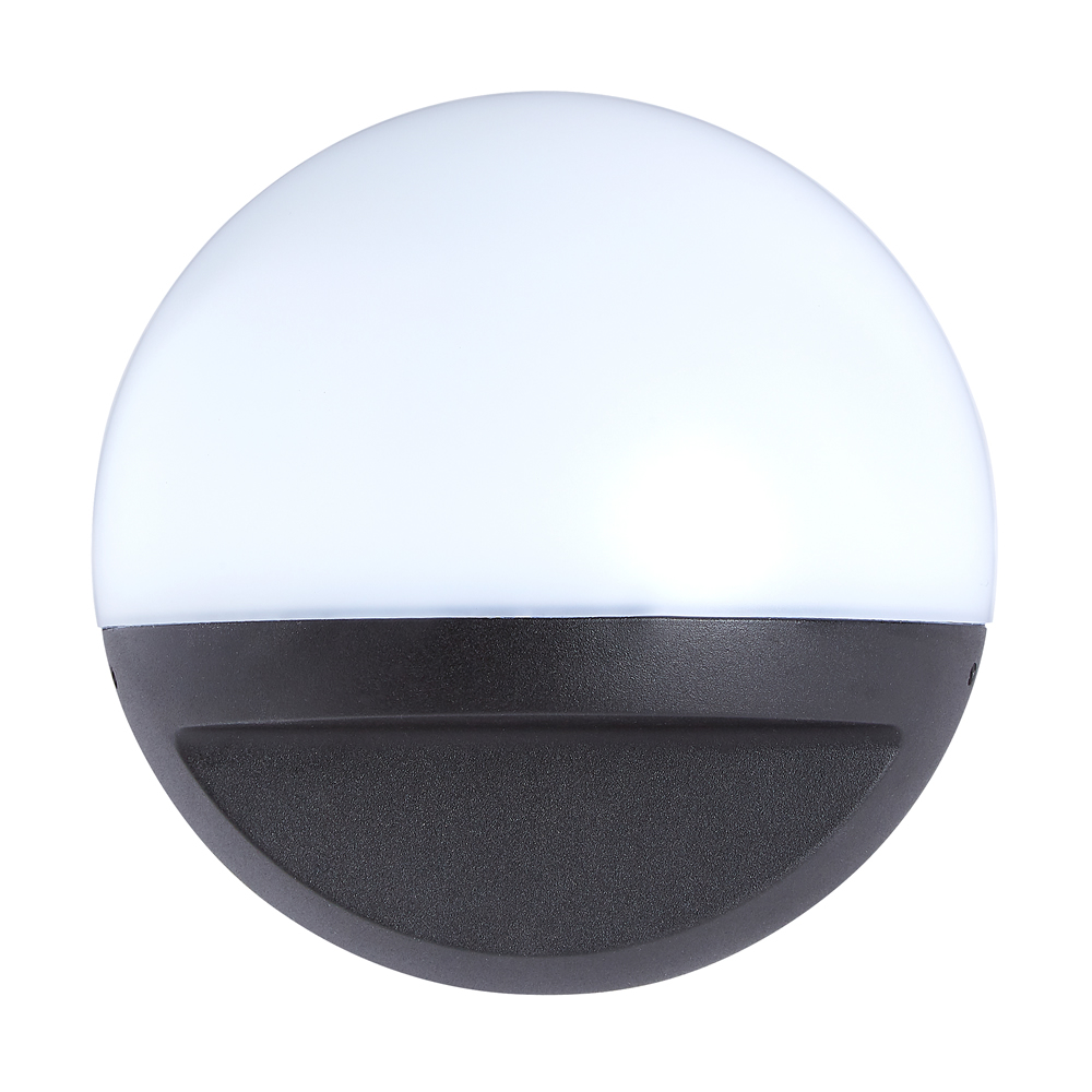 Aplique Mural Redondo de Exterior LED 12W IP54 Negro – Viana