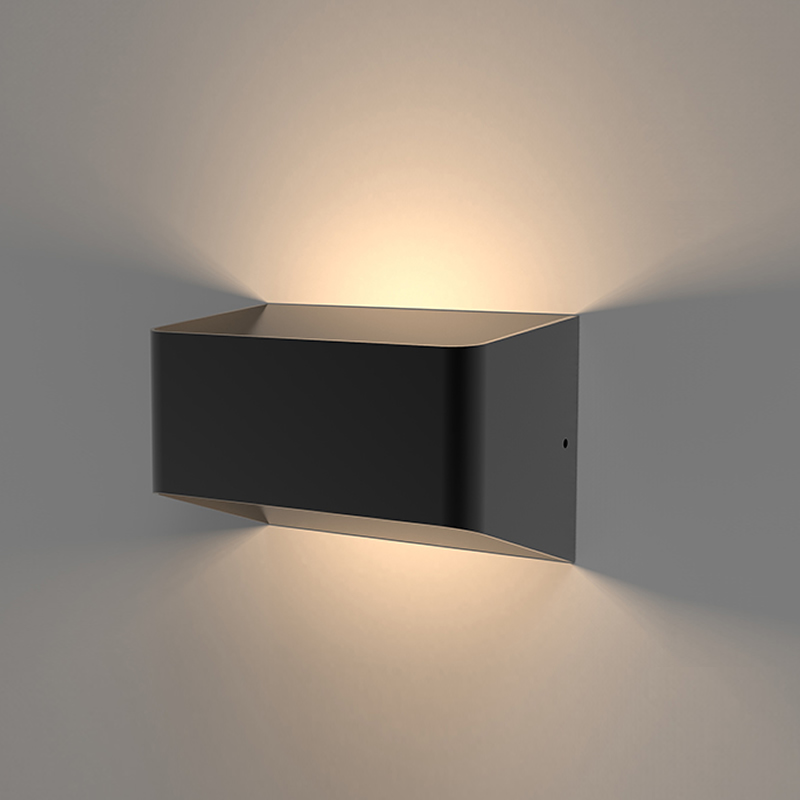 Aplique Mural Cuadrado LED Exterior 10W IP54 Negro - Orta