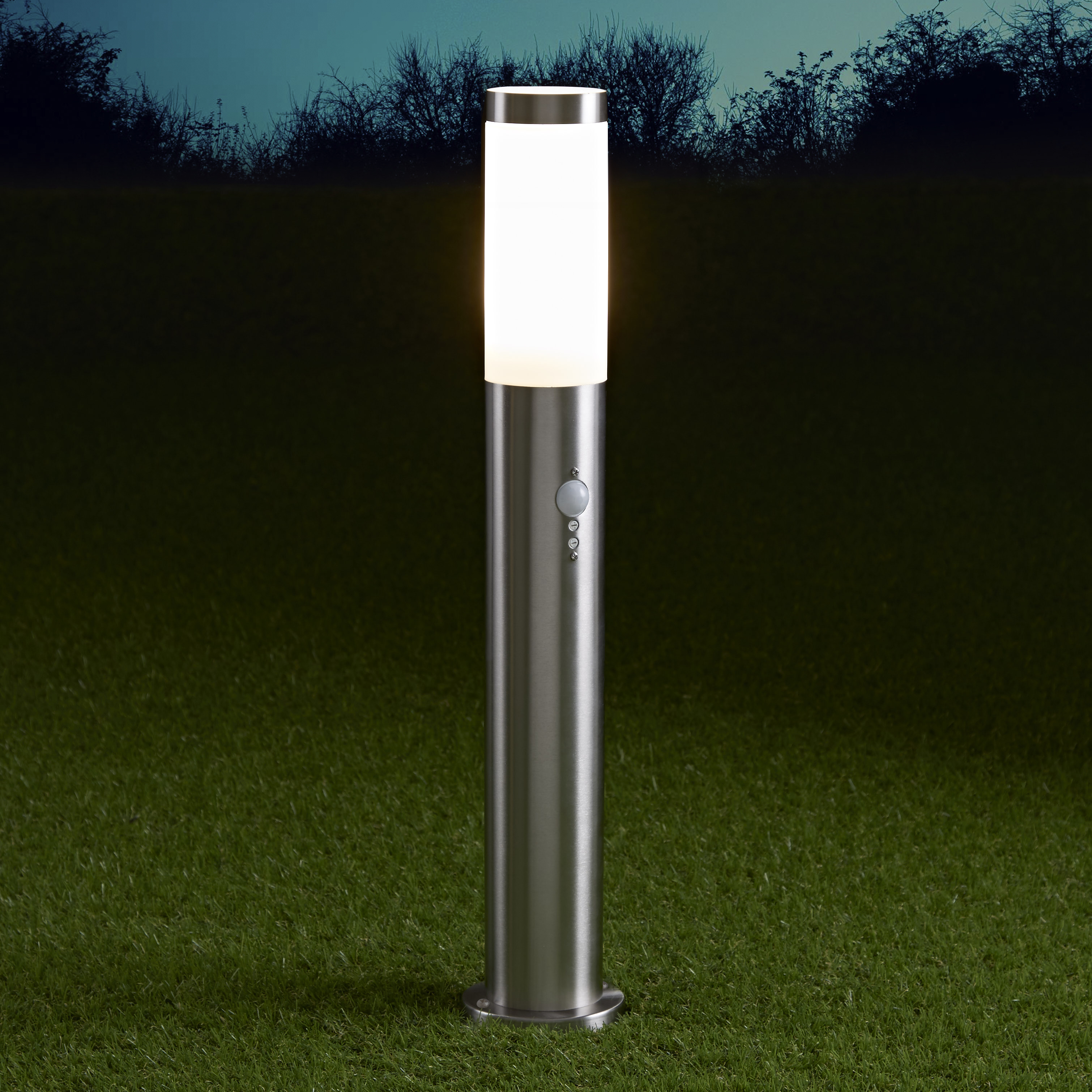 Biard Sobremuro LED 600mm para Exteriores con Detector de Presencia 6W de Acero Inoxidable y Bombilla E27 - Le Mans