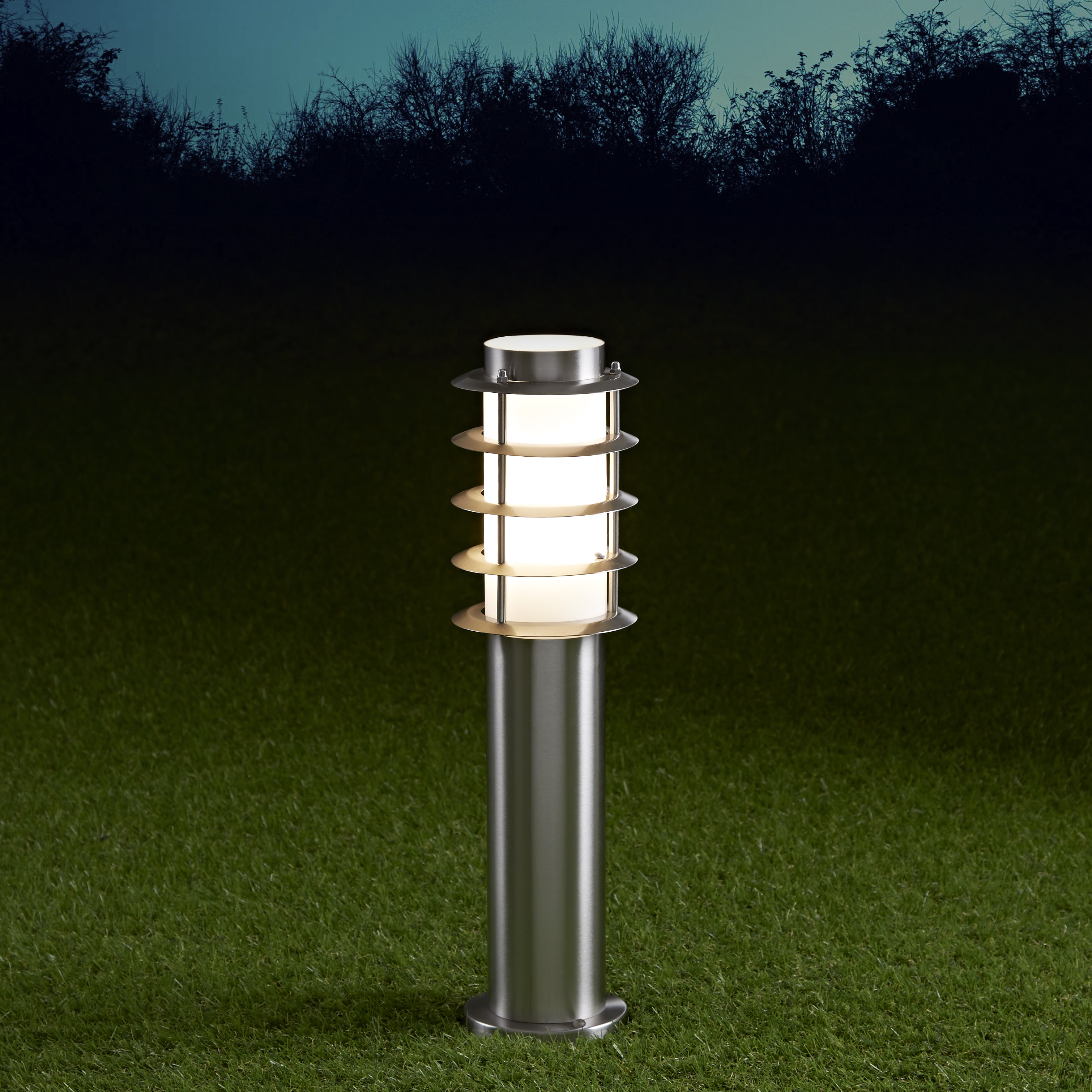 Biard Sobremuro LED de 450mm para Exteriores de Acero Inoxidable y Bombilla E27 - Belfort
