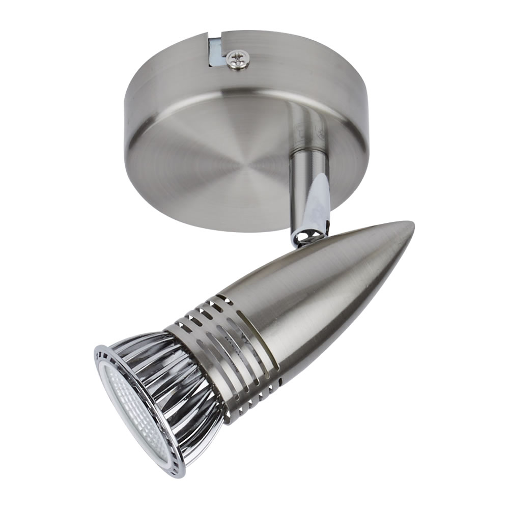 Biard Foco de Techo o Pared con Una Luz Níquel Satinado IP20 GU10 - Bullet