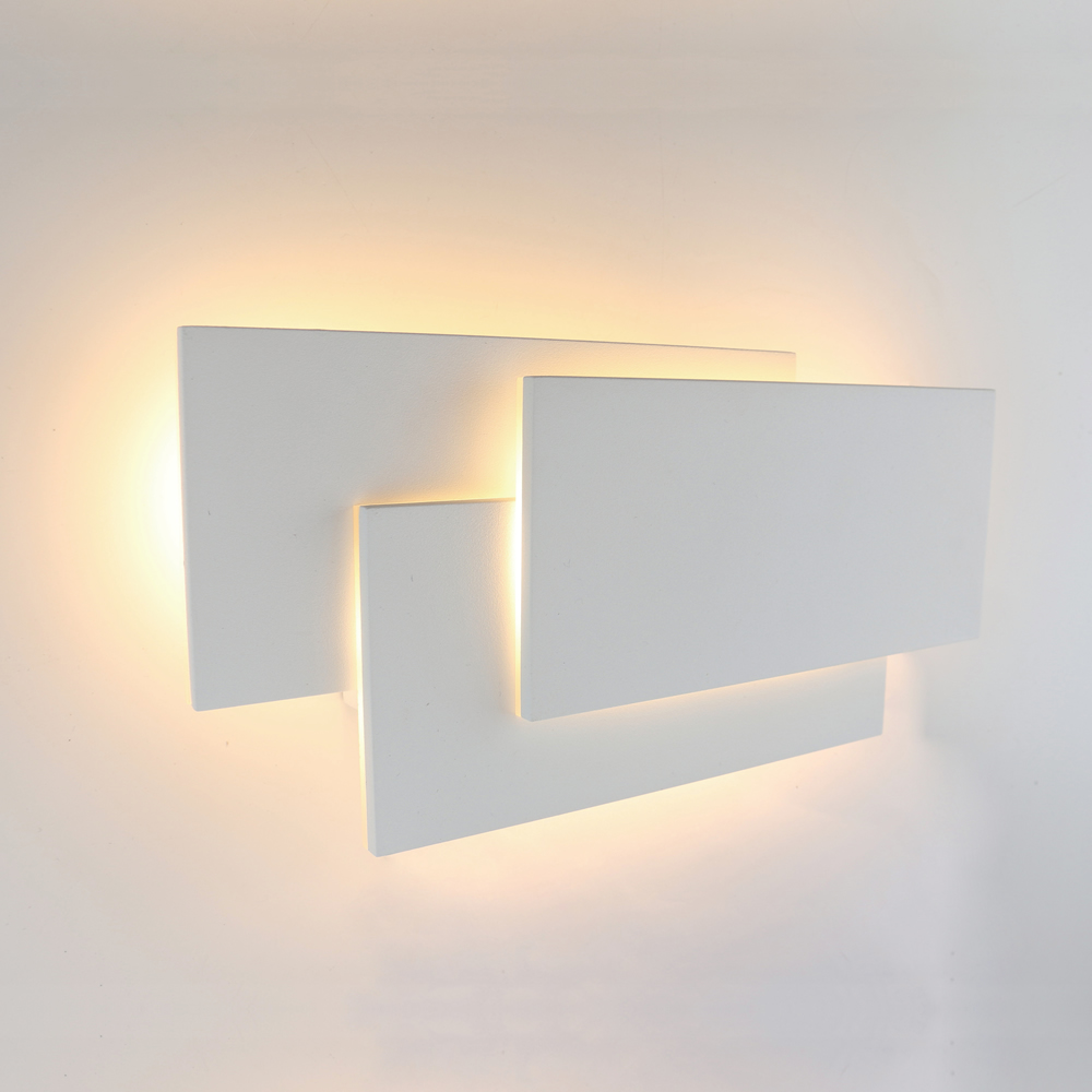 Biard Aplique LED Cuadrado Retroiluminado para Interiores con Acabado Blanco - Piran