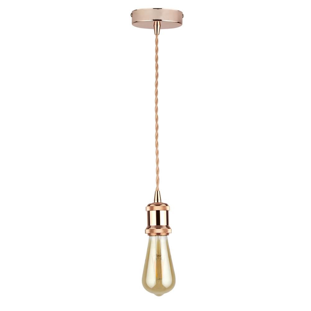 Biard Colgante Portabombilla Estilo Vintage de Aluminio Color Oro Rosa - Norrebro