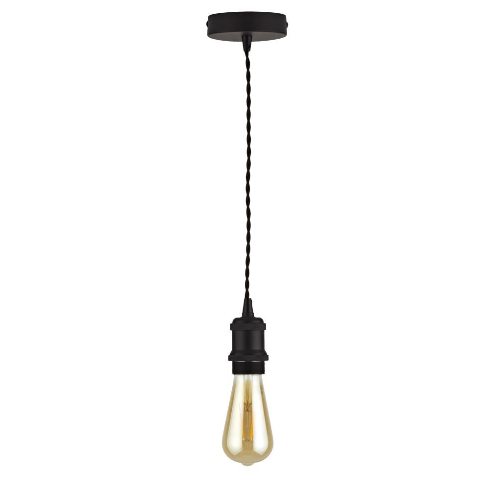 Biard Colgante Portabombilla Estilo Vintage de Aluminio Color Negro Opaco – Sredets