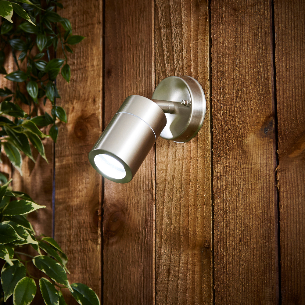 Biard Apliqué de Pared Exterior con Estructura de Acero Inoxidable Descendiente Orientable - Le Mans
