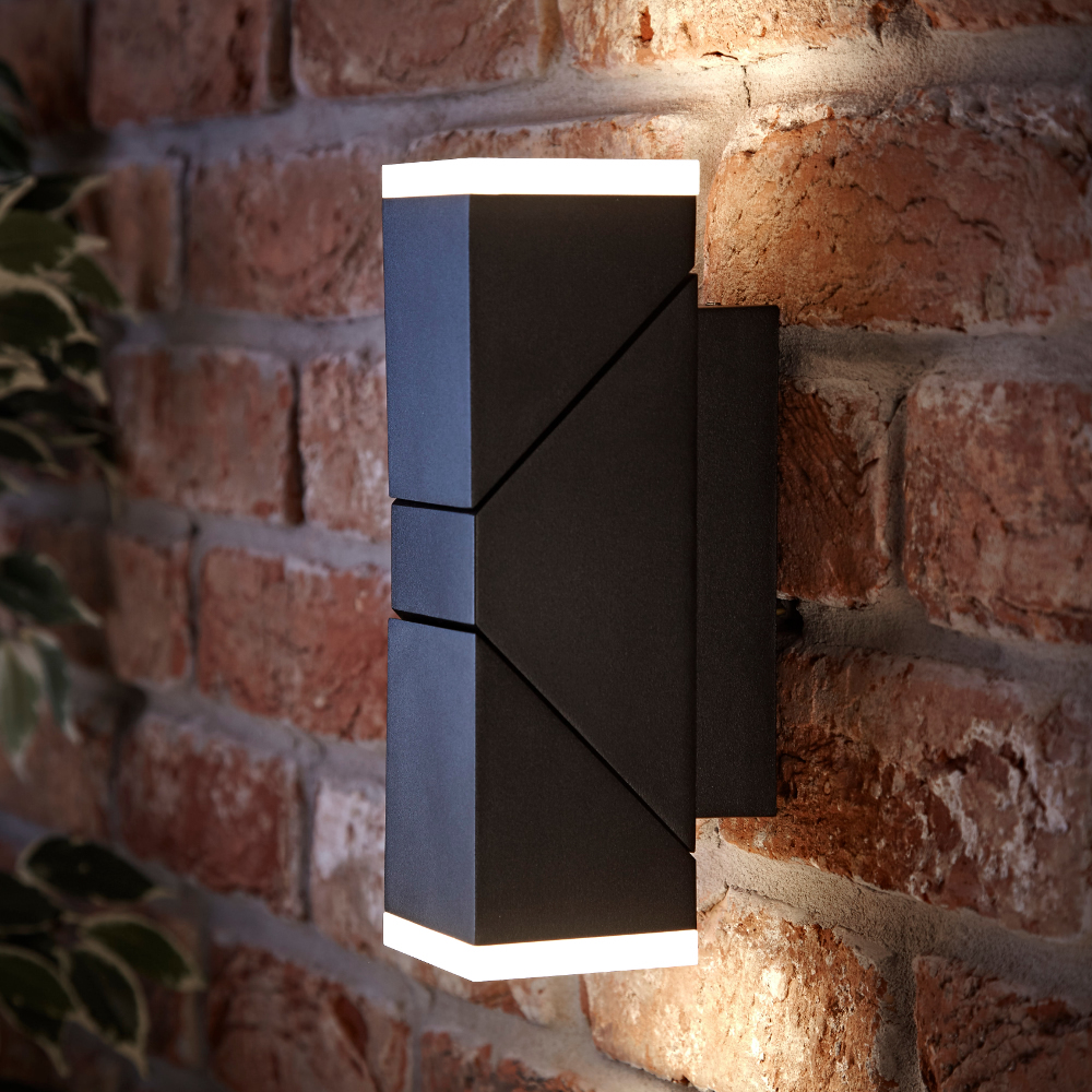Aplique LED Orientable Cuadrado Negro con Luz Ascendente o Descendente - Ziersdorf