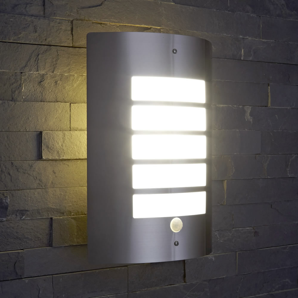 Biard Apliqué de Pared Exterior con Estructura en Acero Inoxidable con Sensor de Movimiento - Orleans