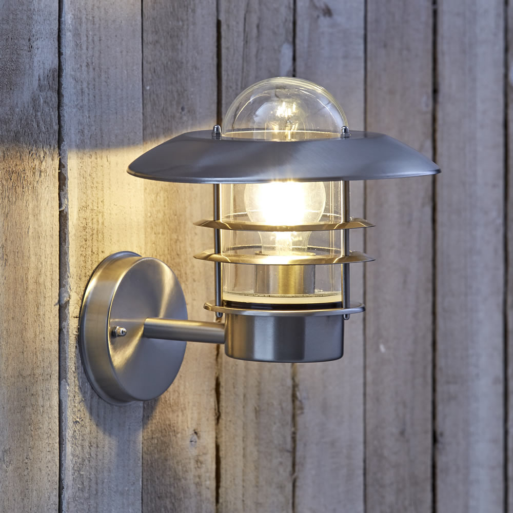 Biard Farol Apliqué Exterior Ascendente Acero Inoxidable con Bombilla E27 - Belford