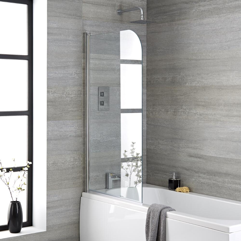 Mampara de Bañera de 1400mm x 800mm con Abatible con Vidrio de Seguridad de 6mm - Portland