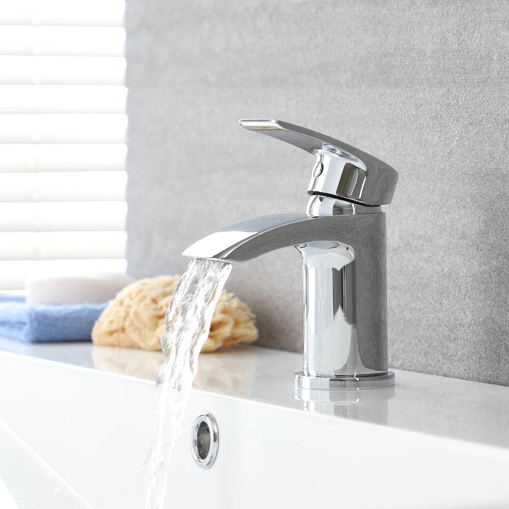 Mezclador de Lavabo Monoforo Monomando Ergonómico de Latón Cromado