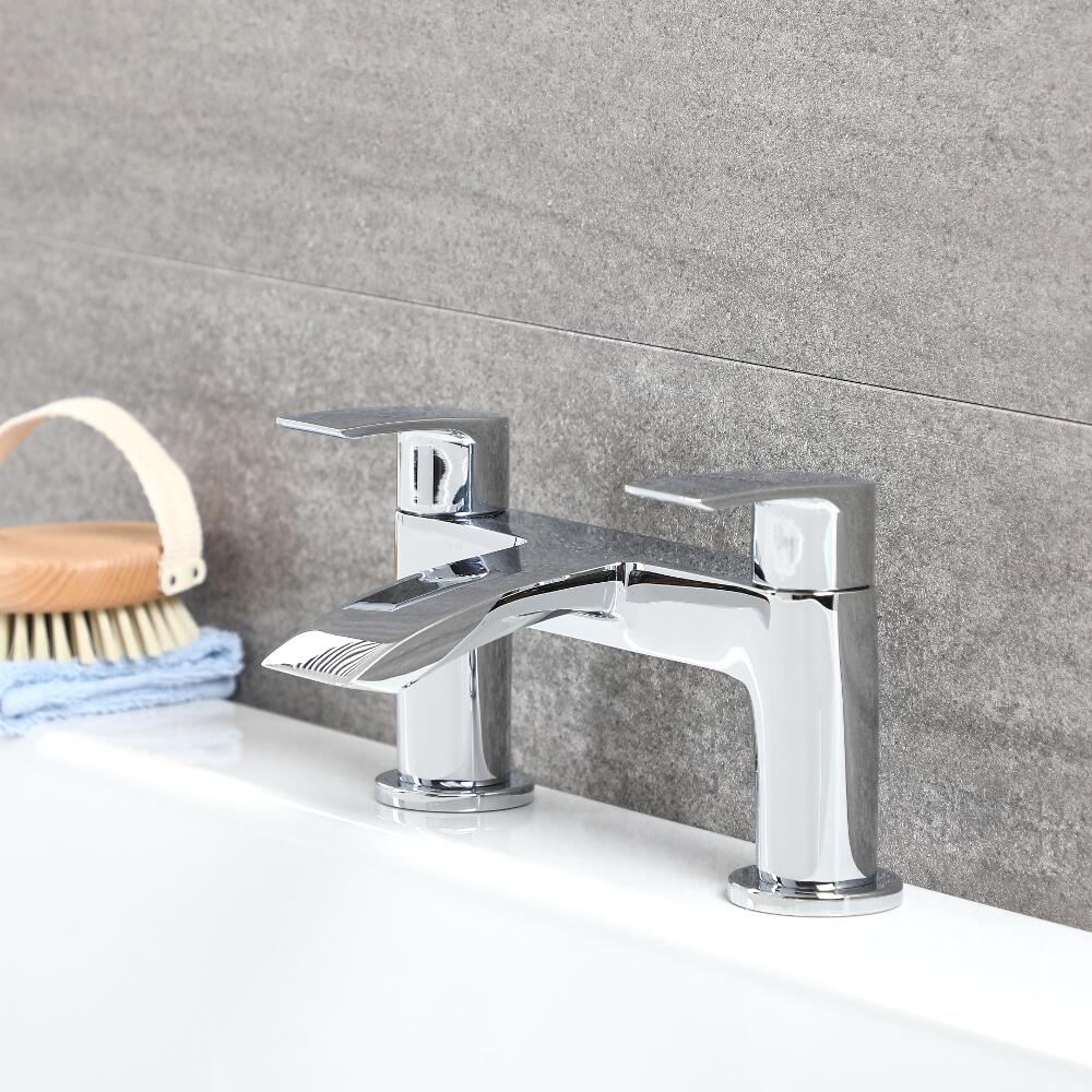 Grifo Mezclador para Borde de Bañera en Latón Cromado - Razor