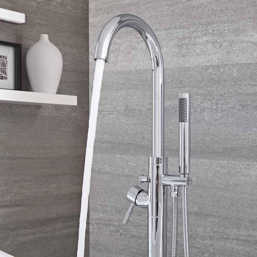 Grifo Mezclador Autoportante con Ducha de Mano para Bañera Independiente - Mirage