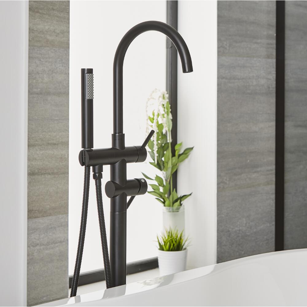 Mezclador de Bañera Autoportante Negro - Nox