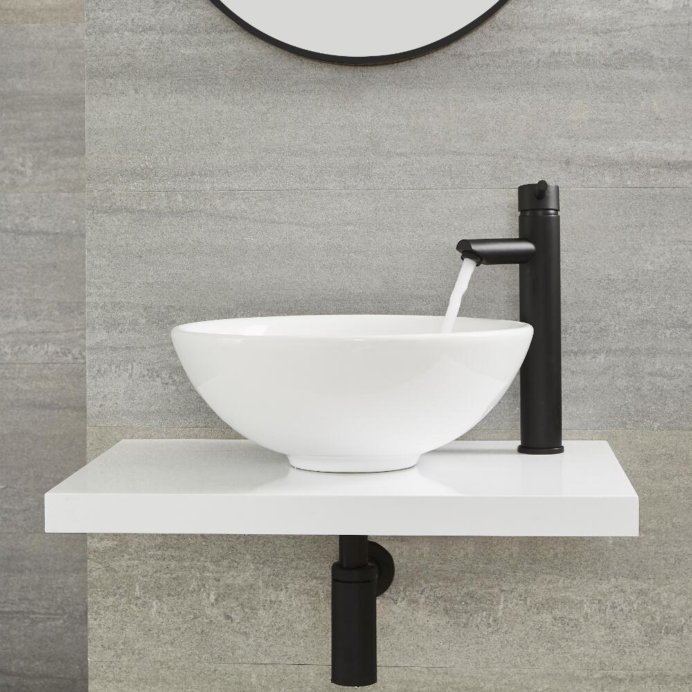 Grifo Mezclador de Lavabo Monoforo Negro Alto - Nox