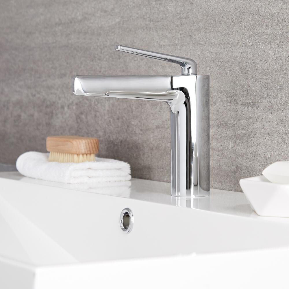 Grifo Mezclador de Lavabo Monoforo Moderno de Latón Cromado - Ora