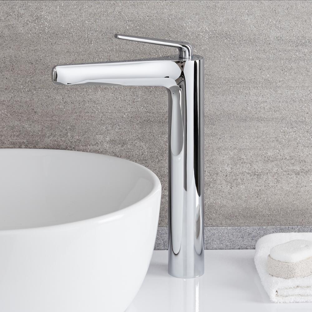 Grifo Mezclador de Lavabo Monoforo Alto Moderno de Latón Cromado - Ora