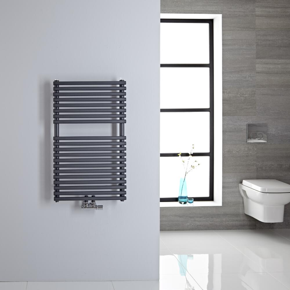 Radiador Toallero Plano - Conexión Central - Antracita - 837mm x 500mm - 304 Vatios - Magera