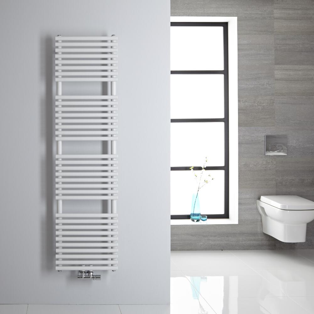 Radiador Toallero - Plano - Conexión Central - Blanco - 1521mm x 400mm - 408 Vatios - Magera