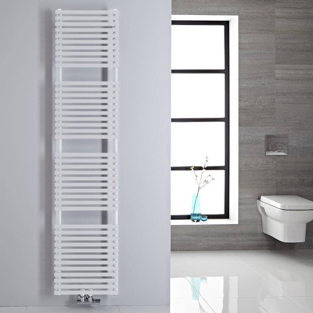 Radiador Toallero Plano - Conexión Central - Blanco - 1823mm x 400mm - 454 Vatios - Magera