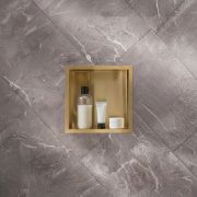 Hornacina de Ducha para Nicho de Pared  - 340mm - Estante de Ducha Cuadrado para Accesorios - Disponible en Distintos Acabados