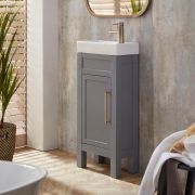 Mueble de Lavabo de 400mm con Lavabo - Disponible con Manijas en Distintos Estilos y Acabados - Warwick
