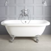 Bañera Exenta Tradicional con Sección de Apoyo Mural con Patas Disponibles en Distintos Acabados - 1685mm x 780mm - Richmond