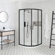 Mampara de Ducha Angular - Nox con Plato de Ducha - Disponible en Distintas Medidas