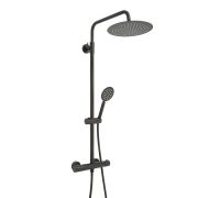 Columna de Ducha con Mezcladora de Ducha Termostático en Barra en Estilo Moderno con Alcachofa de Ducha Redonda y Telefonillo de Ducha - Disponible en Distintos Acabados