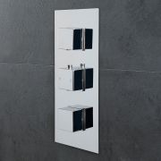 Termostato de Ducha de 2 Funciones con Desviador y Manijas de Control Cuadradas - Kubix