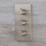 Modern Mezclador de Ducha Termostático Triple de 2 Salidas Níquel Cepillado - Harting