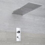 Ducha Digital con Sistema de Control de 2 Salidas con Alcachofa de Ducha Efecto Lluvia o Cascada - Narus