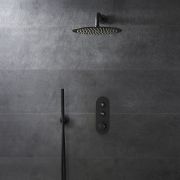 Conjunto de Ducha Termostática con Botones a Presión con Cabezal de Ducha (2 Salidas) - Negro - Selección de Telefonillos - Idro