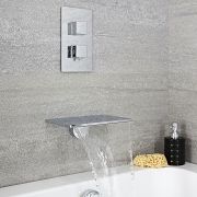 Conjunto de Ducha Termostático Cuadrado de 1 Función con Llenador de Bañera - Kubix
