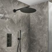 Conjunto de Ducha Termostático Moderno Triple, con Alcachofa de Ducha Mural y Telefonillo de Ducha - Disponible en Distintos Acabados (2 Salidas) - Otto
