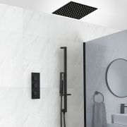Conjunto de Ducha Termostático Negro - Preto - Disponible con Distintas Salidas