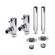 Llaves para Radiador Angulares en Estilo Minimalista y Kit Cubre Tubos - Disponible en Distintos Acabados
