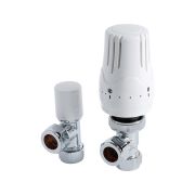 Llave Termostática para Radiador o Toallero con Detentor para Tubos de Cobre de 15mm