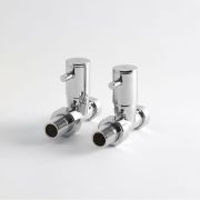 Par de Llaves Rectas Minimalistas para Radiador y Radiador Toallero para Tubos de Cobre de 15mm