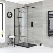 Conjunto de Ducha Walk - In Completo con Plato de Ducha Efecto Pizarra - Barq - Disponible en Distintas Medidas
