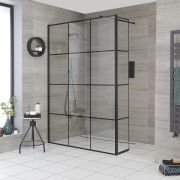 Mampara de Ducha para Ducha de Obra de 1950mm - Disponible en una Selección de Dimensiones y con Opción de Panel Antisalpicaduras con Bisagras - Barq