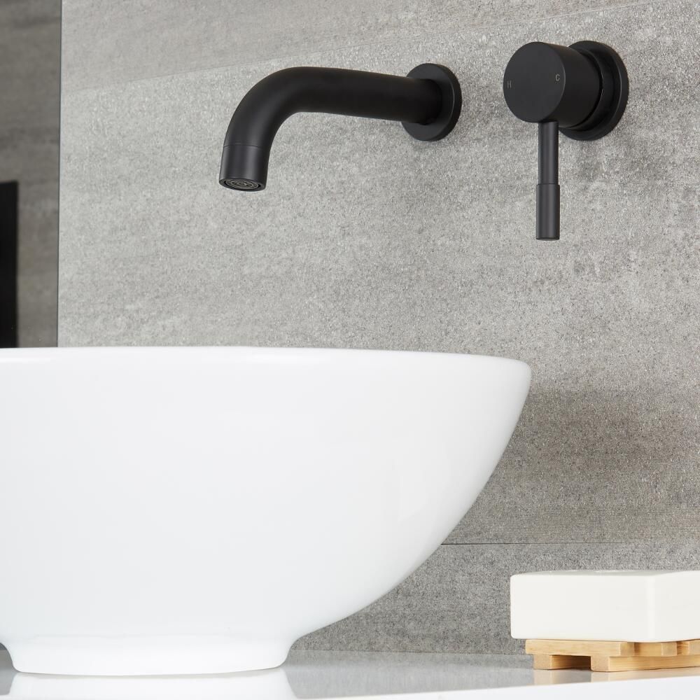 Grifo Mezclador Mural Moderno Redondo para Lavabo Disponible en Distintos Acabados