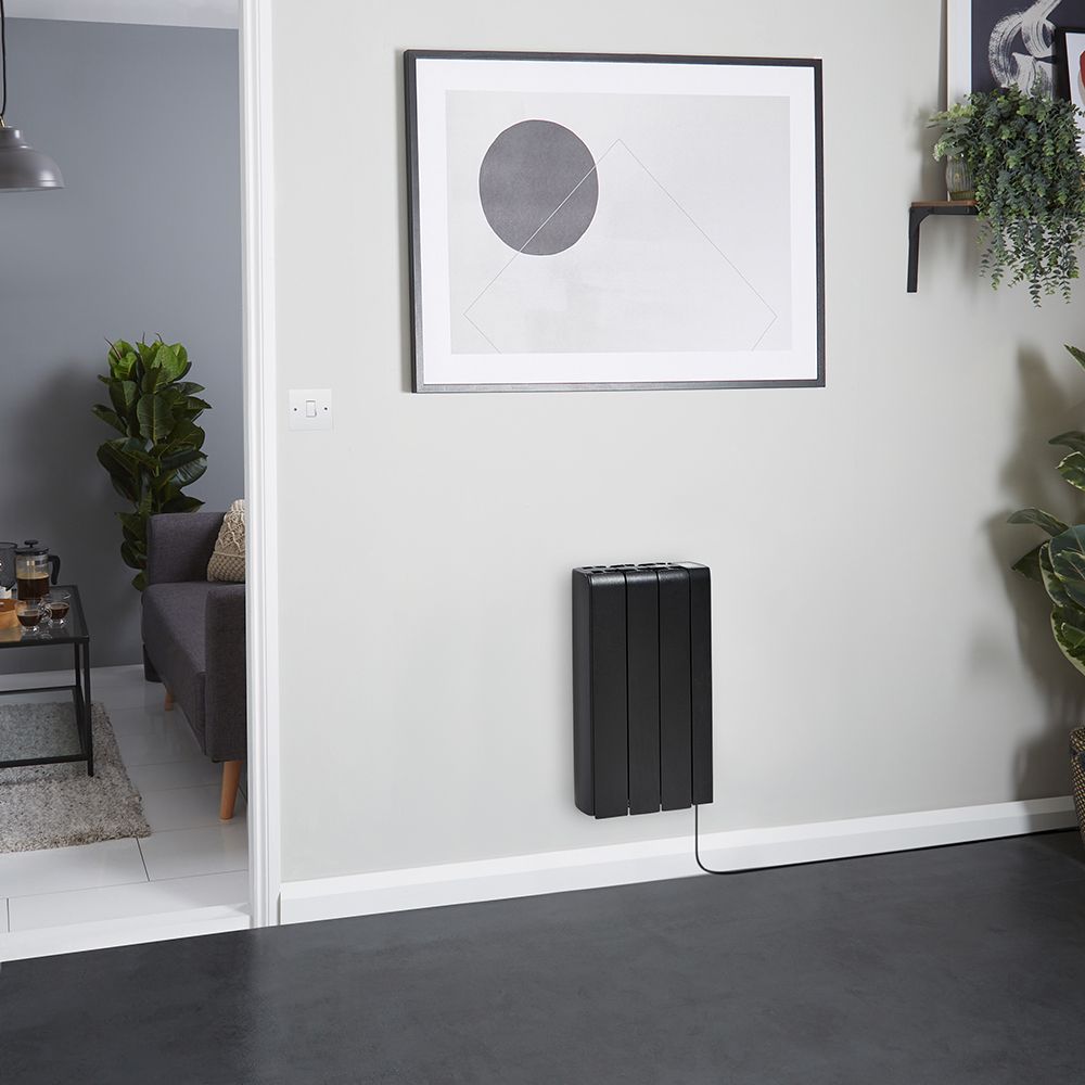 Radiador Electrico de Inercia con Placa Ceramica Interna 700W de 570mm x 354mm Grafito con Cable