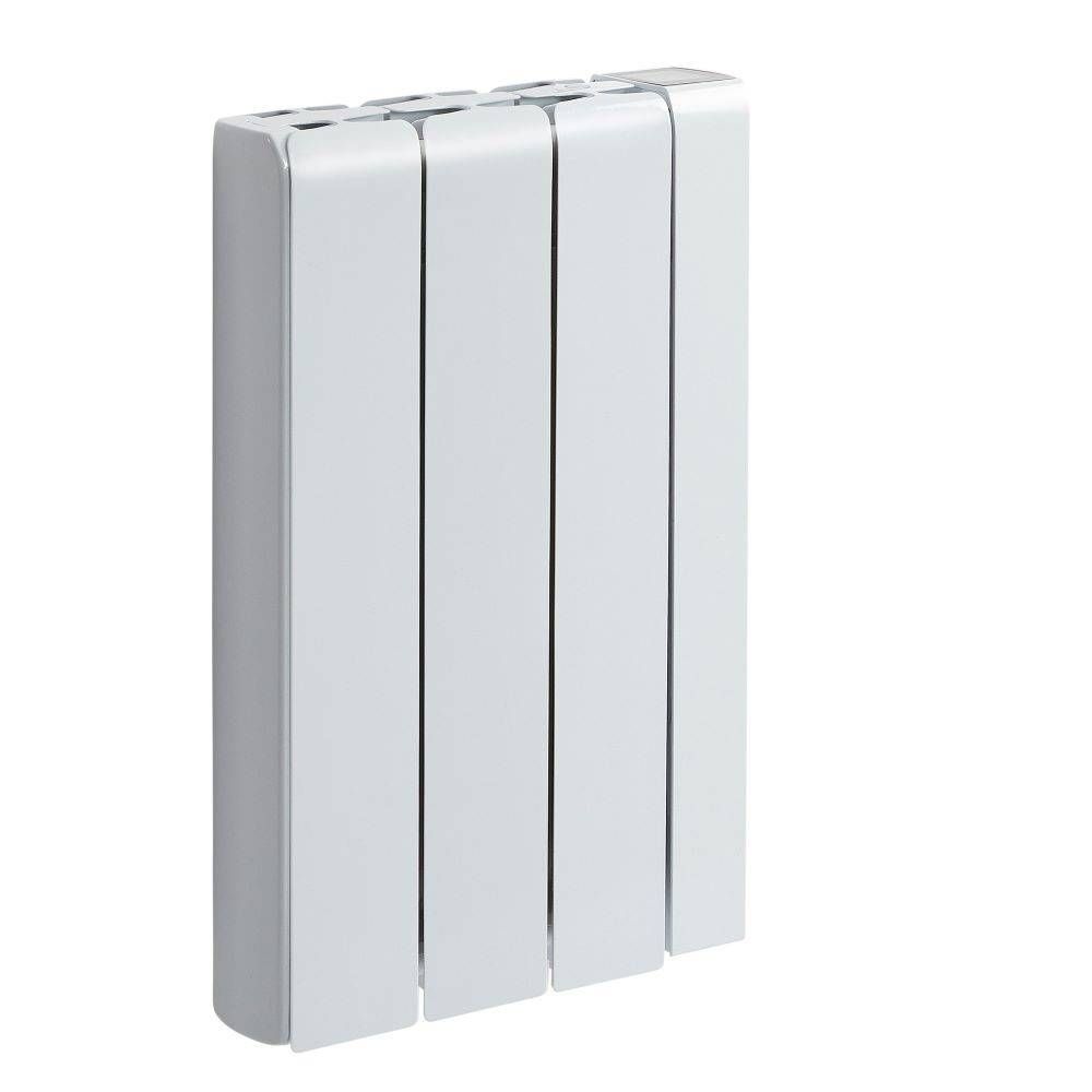 Radiador de Inercia Electrico con Placa Ceramica Interna Inteligente de 700W de 570mm x 354 mm Blanco con Cable de Conexion a la Red Electrica Kera Fabricado por Ecoso de Hudson Reed