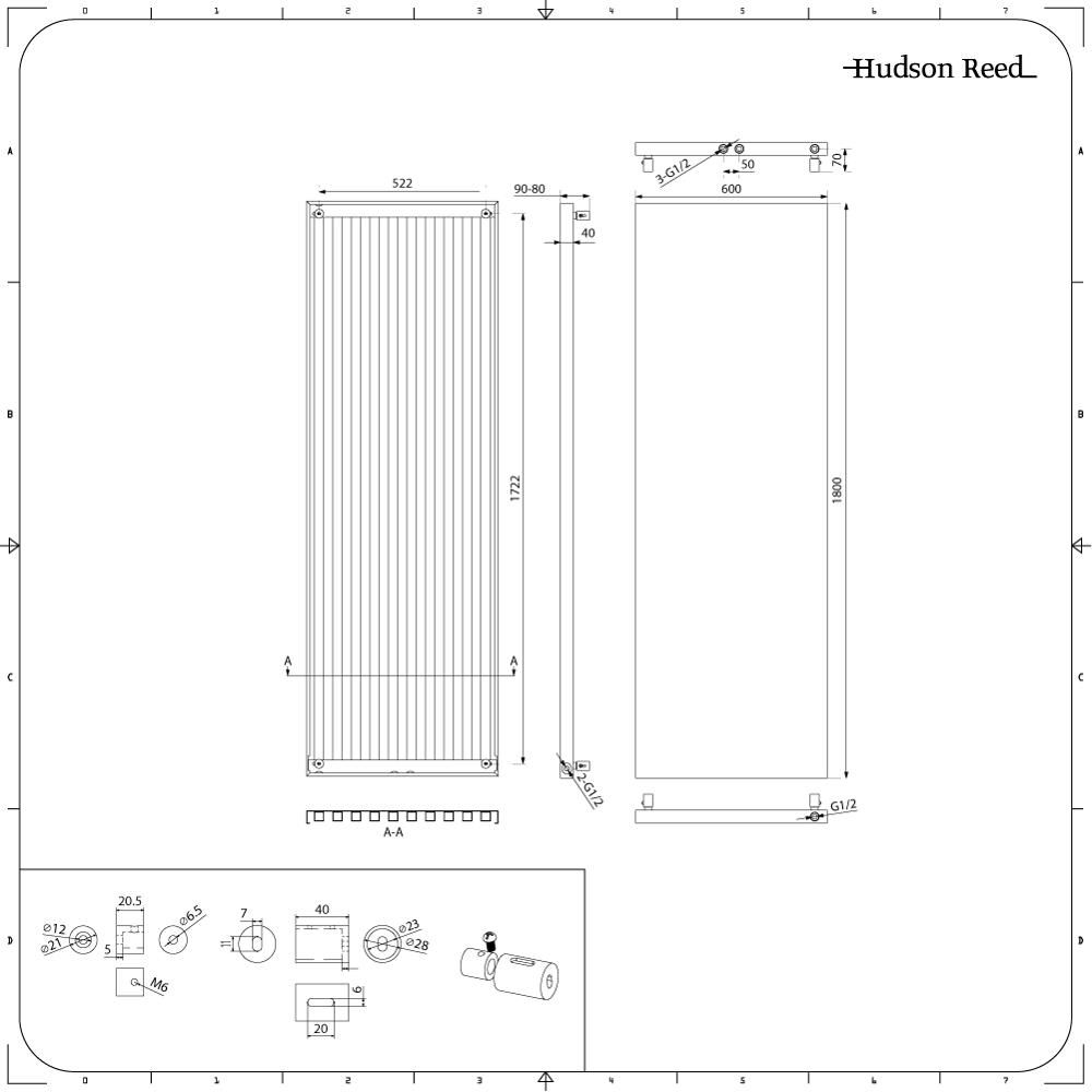 Radiador de Diseño Eléctrico Vertical Antracita - Panel Plano - 1800mm ...